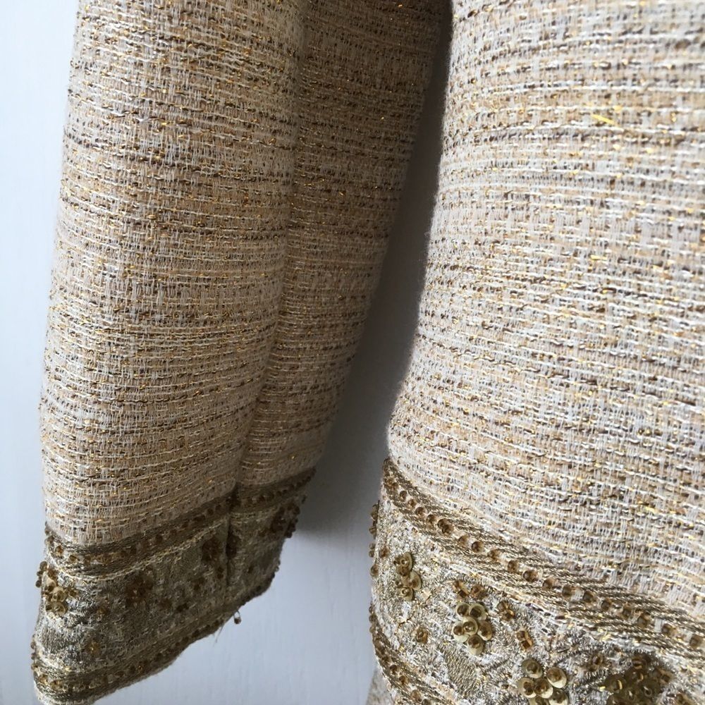 Vintage Miller Shor Skirt Suit | Beige Bouclé Tweed Set | St. John Style - Picture 4 of 6